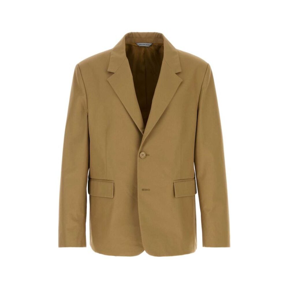 Balenciaga Men Beige Cotton Blazer